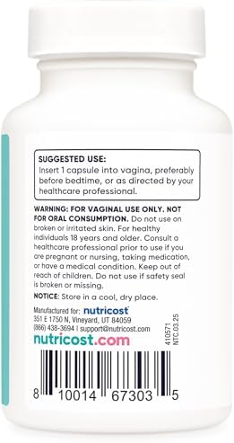 Nutricost Boric Acid Suppositories: 600mg, 30 Capsules - Vaginal Health Support