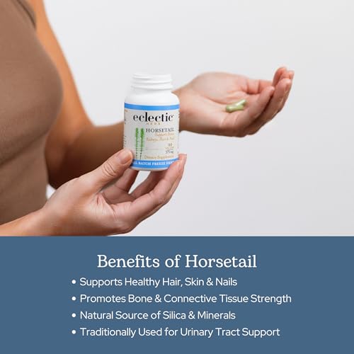 Horsetail Capsules by Eclectic Institute | Herbal Supplement for Hair, Skin & Nail Health