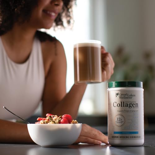 Great Lakes Wellness Collagen Hydrolysate - Vanilla Flavored Beef Protein Powder - 10 oz Can