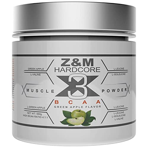Z&M HARDCORE BCAA Green Apple - Branched Chain Amino Acids for Muscle Recovery and Performance