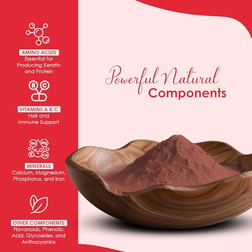USDA Certified Organic Hibiscus Powder - 100% Pure & Natural for Hair, Skin & Health - 8 Oz (227g) - Resealable Ziplock Pouch