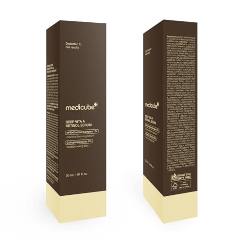 Medicube Deep Reviving Bakuchiol Retinol Facial Serum - Anti-Aging 4th Gen Retinol & Bakuchiol - Targets Fine Lines & Uneven Skin Tone - Korean Skincare - 1.69 oz