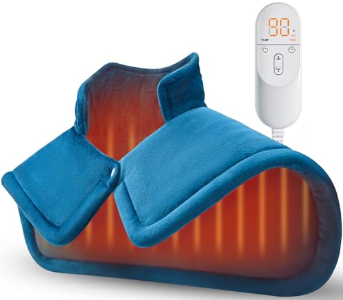 Errorless ETRSAIRL Weighted Heating Pad for Neck & Shoulder Pain - Blue