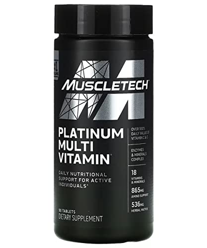 MuscleTech Platinum Multivitamin Unflavored, 90 Capsules