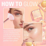 Revolution Beauty London Makeup Beam Bright Highlighter - Rose Lustre | Powder-to-Liquid Formula for All-Over Glow