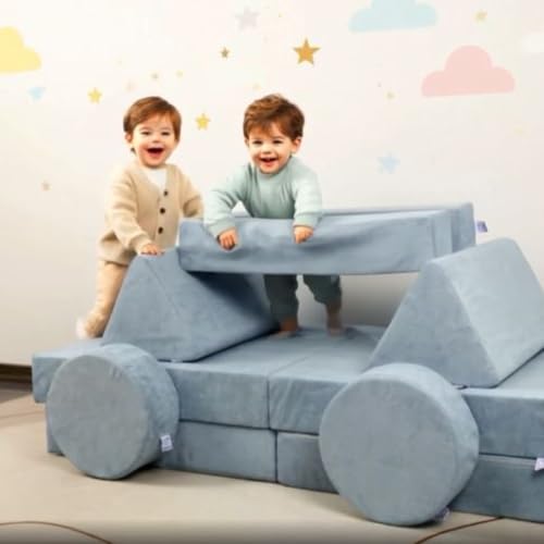 One Kitten 14-Piece Kids Sofa Bed - Dense Foam Kids Furniture with Multi-Use 3-in-1 Design