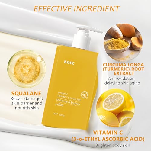 Turmeric & Vitamin C Cream Face Body Lotion – Firming, Brightening, and Moisturizing Skin Care 300ml