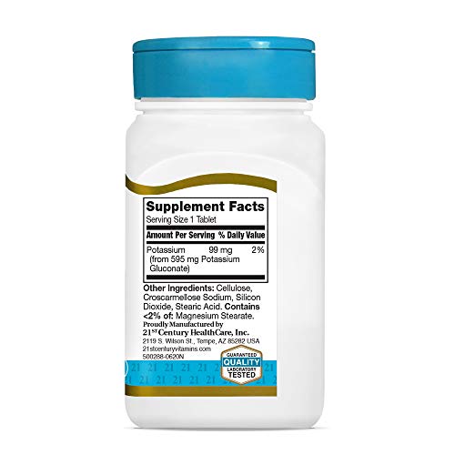 21st Century Potassium Gluconate - 110 Tablets (595mg)