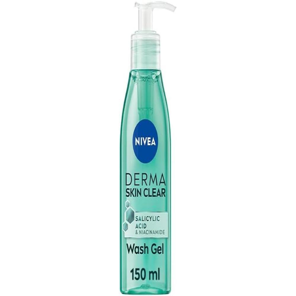 NIVEA Derma Skin Clear Wash Gel with Salicylic Acid & Niacinamide - Deep Cleansing Face Wash for Blemish-Prone Skin - 150ml