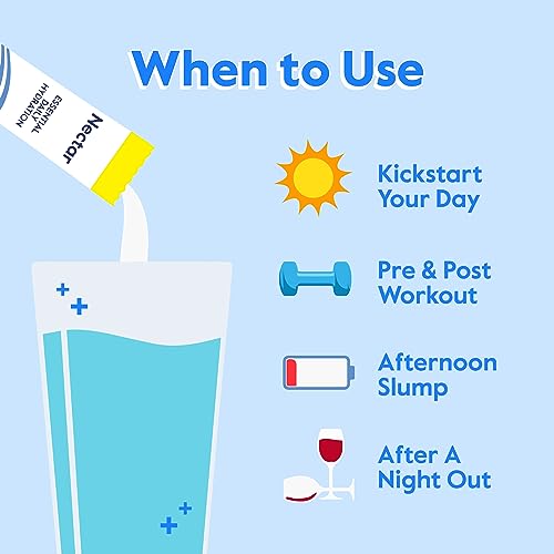 Nectar Hydration Packets - Organic Electrolyte Powder - Sugar-Free & Calorie-Free - Berry Flavor (30 Pack)