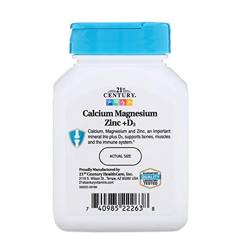 21st Century Cal Mag Zinc D3 Supplement - Bone & Immune Health (90 Tablets)