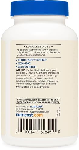 Nutricost Grass-Fed Beef Liver Capsules: 120 Capsules (750mg)