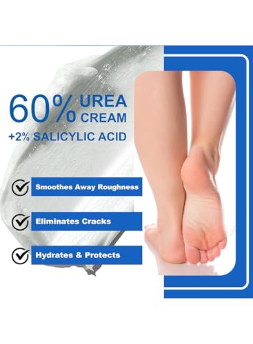 60% Urea & 2% Salicylic Acid Foot Cream – Intensive Moisturizer for Cracked Heels & Rough Skin (40g)
