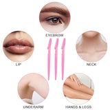 YelaJoy 12 Pcs Eyebrow Razors - Multipurpose Facial Hair Removal Tool with Safety Cover (Pink)