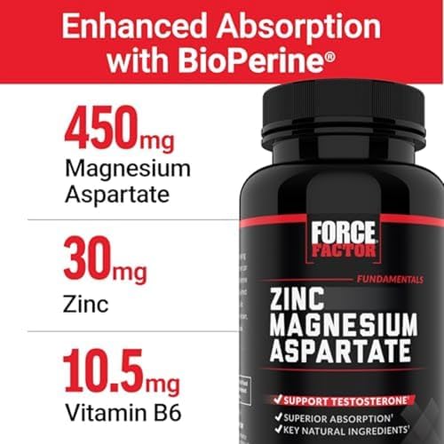 Force Factor Zinc Magnesium Aspartate: Muscle Recovery, Sleep & Immune Support