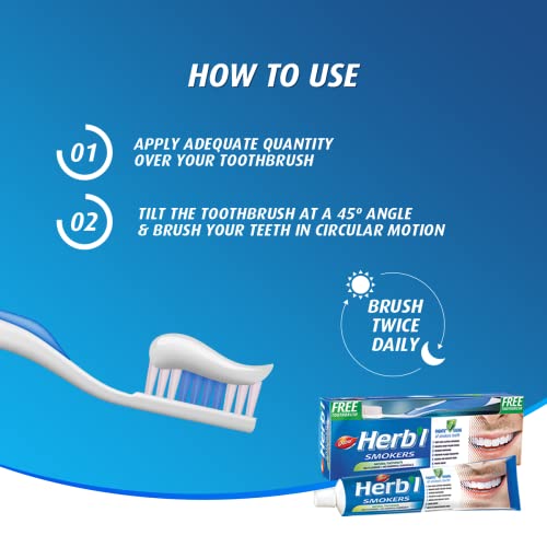 Dabur Herbal Smokers Natural Toothpaste with Salt, Mint & Blackberry - 150g