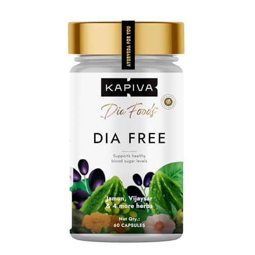 Kapiva 100% Natural Dia Free Capsules - Sugar Level Management (60 Count)