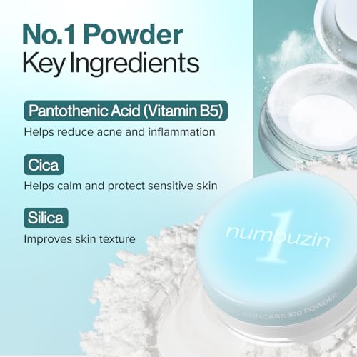 Numbuzin No.1 Pantothenic Skincare Powder – 0.24oz | Silica + Pantothenic Acid + CICA for Acne-Prone Skin