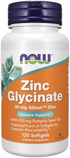 NOW Foods, Zinc Glycinate, 120 Softgels