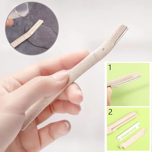 Dermaplaning Blades for Face - 6 Pcs WheatStraw Eyebrow Razor Face Peach Fuzz Remover