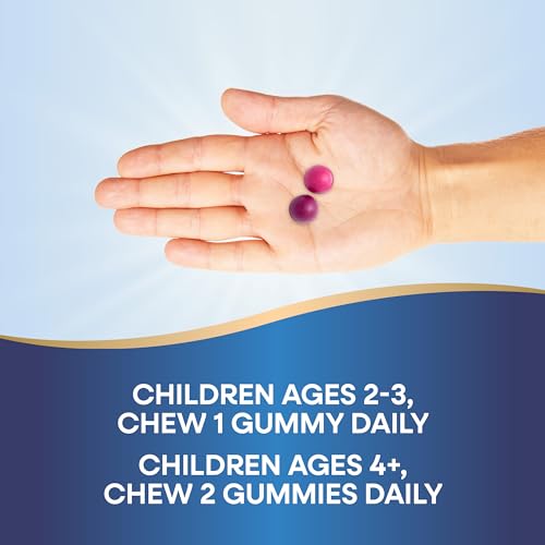Nature's Way Kids Growing Bones & Muscles - Calcium & Vitamin D Gummies, Wildberry Flavor, 60 Count