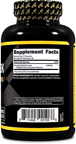 Primaforce Fenugreek Seed 1350mg Capsules - 180 Count Non-GMO Herbal for Men & Women Wellness