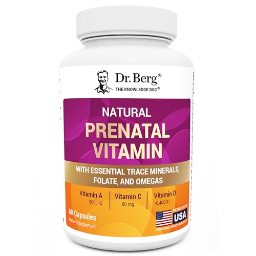 Dr. Berg Natural Prenatal Vitamins for Women - 60 Capsules | Folic Acid, Omegas & Superfoods