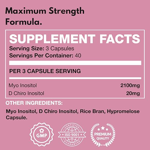 Freak Athletics Myo Inositol & D Chiro Inositol - 40:1 Ratio for PCOS & Hormonal Balance - 120 Capsules