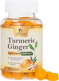 Turmeric Curcumin Gummies - 95% Curcuminoids with Black Pepper for Joint Support - Peach Flavor - 60 Count