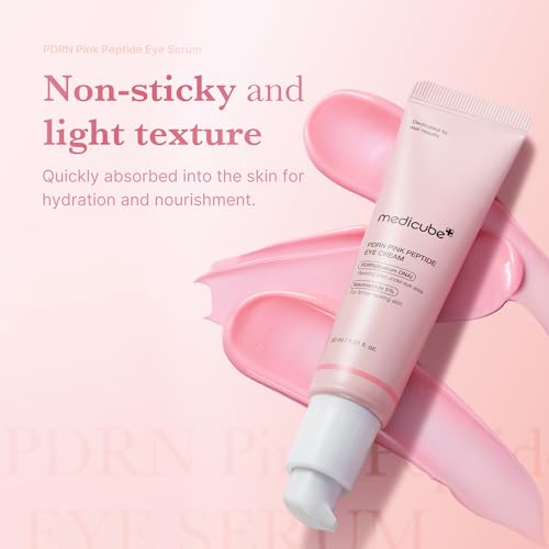 Medicube Salmon DNA PDRN Pink Peptide Eye Serum - Niacinamide & 99% Pure Retinol Eye Cream for Fine Lines & Dark Circles - Korean Skin Care 1.01fl.oz