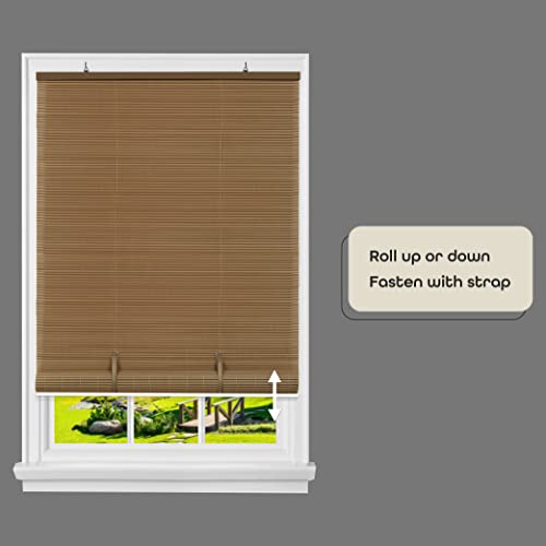 Cordless Solstice Vinyl Roll-Up Blind (30"x72") - Woodtone