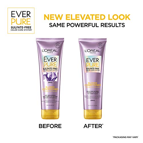 L'Oreal Paris EverPure Blonde Sulfate Free Shampoo for Color-Treated Hair - Neutralizes Brass & Balances - 2 Count (8.5 Fl Oz Each)