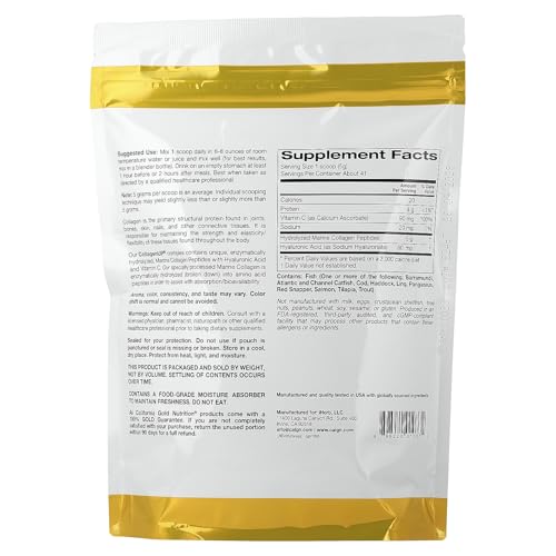 California Gold Nutrition CollagenUP Marine Collagen with Hyaluronic Acid & Vitamin C - 7.26 oz (206g)