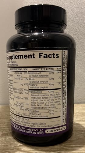 Biotin 25000 mcg, Collagen & Keratin Complex for Hair Growth, Skin & Nails (60 Capsules)