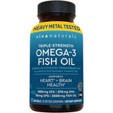 Viva Naturals Triple Strength Omega 3 Fish Oil (2500mg) - Pescatarian Softgels (30 Ct)