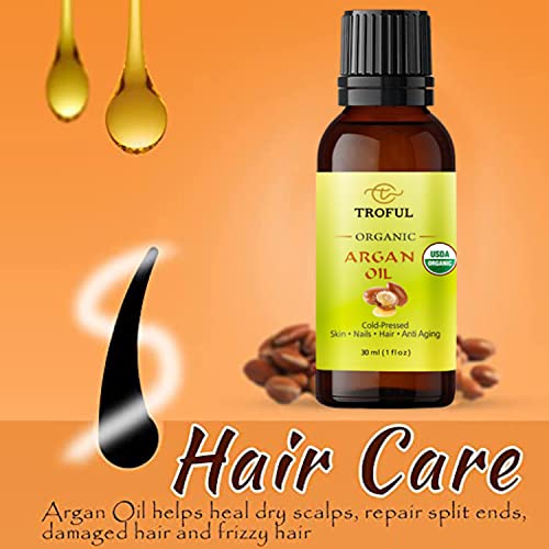 100% Pure Cold Pressed Moroccan Organic Argan Oil (30ml) - Hair, Skin & Nail Treatment