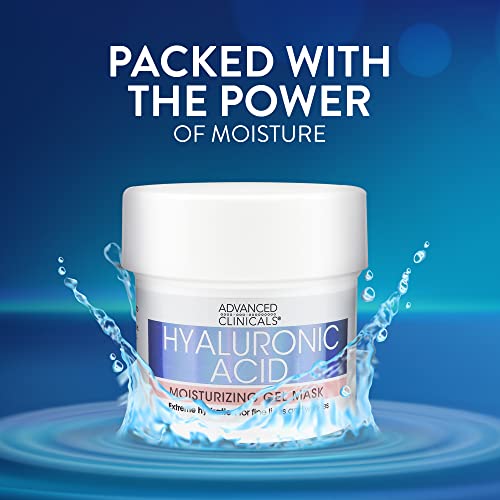 Advanced Clinicals Hyaluronic Acid Facial Mask: Hydrating Anti-Aging Treatment (5oz)