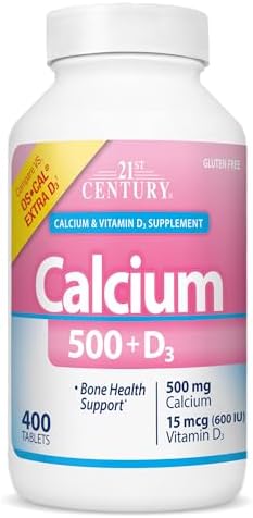21st Century Calcium 500mg + Vitamin D3 - 400 Tablets