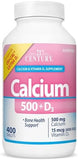 21st Century Calcium 500mg + Vitamin D3 - 400 Tablets