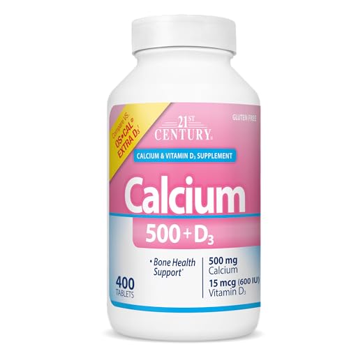 21st Century Calcium 500mg + Vitamin D3 - 400 Tablets