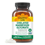 Country Life Chelated Magnesium Glycinate 400mg - 90 Tablets - Vegan & Gluten Free
