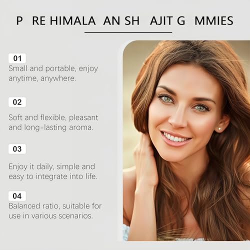 Shilajit Gummies 60ct - Natural Himalayan Shilajit Gold for Men & Women - Energy, Vitality & Endurance Support