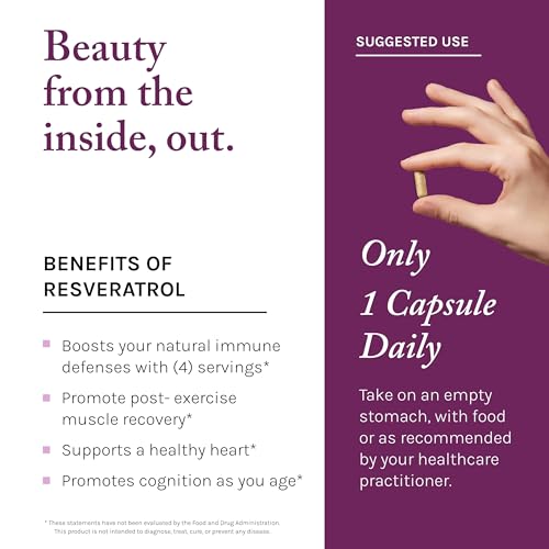 ReserveAge Nutrition Resveratrol: Active Trans-Resveratrol 250mg, 120 Veggie Capsules