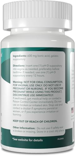 pH-D Feminine Health - 24 pH-D Suppositories + 5 Boric Acid Applicators