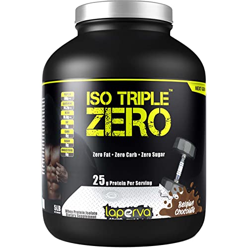 Laperva ISO Triple Zero Next Generation Protein Powder - 28g Protein per 30g Serving - Isolated Whey Protein Powder - Belgian Chocolate, 5 LB
