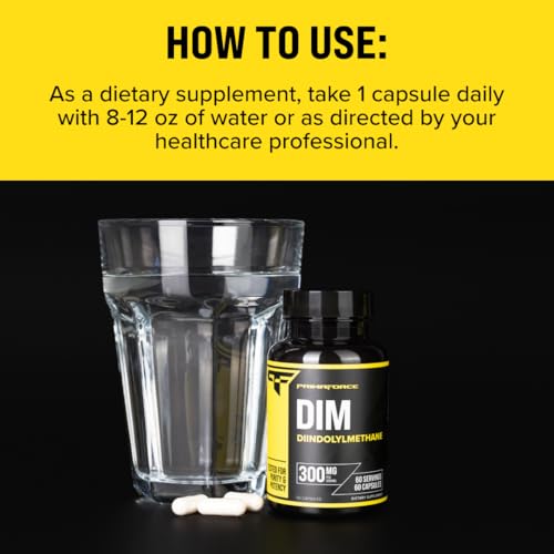 Primaforce DIM Supplement 300mg Diindolylmethane - 60 Capsules for Hormonal Balance & Detox Support