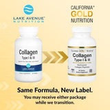California Gold Nutrition Hydrolyzed Collagen Type I & III, 60 Tablets