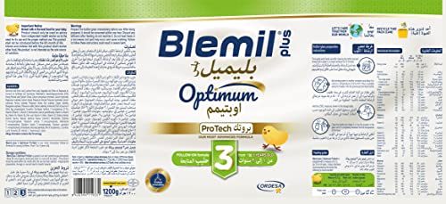 Blemil Plus 3 Optimum Protech Follow-On Formula for Toddlers 1-3 Years - 1.2 kg