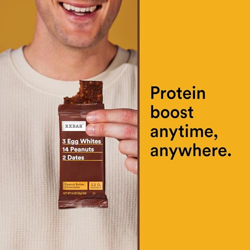 RXBAR Peanut Butter Chocolate – 52g, 12 Count | Protein-Packed Snack Bars