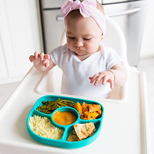 Anti-Spill Silicone Plate & Spoon Set by bblüv Yumi - Leak-Proof Baby Feeding Utensils